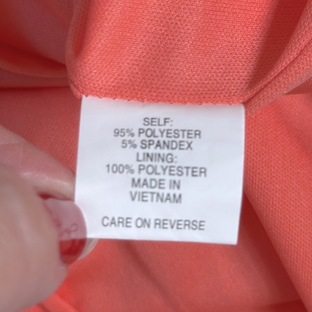 New York & Co Soft Orange Belted V-Neck Classic Midi Dress XS Career Chic New - Picture 12 of 17